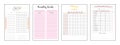 Yearly resolution minimalist planner page set Royalty Free Stock Photo