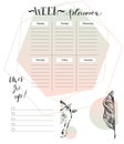 Yearly Wall Calendar Planner Template for 2017 Year. Vector Design Print Template. Week Starts Sunday Royalty Free Stock Photo