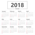 Yearly Wall Calendar Planner Template for 2018. Royalty Free Stock Photo