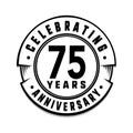 75 years anniversary logo template. 75th vector and illustration.
