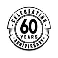 60 years anniversary logo template. 60th vector and illustration.