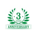 3 years anniversary celebration logo. 3rd anniversary luxury design template. Vector and illustration. Royalty Free Stock Photo