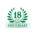 18 years anniversary celebration logo. 18th anniversary luxury design template. Vector and illustration.