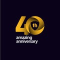 40 Years Amazing Anniversary Celebration Vector Template Design Illustration