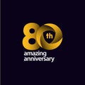 80 Years Amazing Anniversary Celebration Vector Template Design Illustration