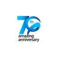 70 Years Amazing Anniversary Celebration Vector Template Design Illustration