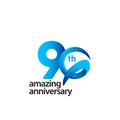 90 Years Amazing Anniversary Celebration Vector Template Design Illustration