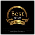 Best seller golden label on white background - Vector Royalty Free Stock Photo