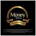 Money Back golden label on white background - Vector Royalty Free Stock Photo