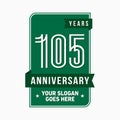 105 years celebrating anniversary design template. 105th logo. Vector and illustration.