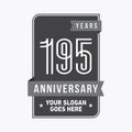 195 years celebrating anniversary design template. 195th logo. Vector and illustration. Royalty Free Stock Photo