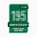 195 years celebrating anniversary design template. 195th logo. Vector and illustration. Royalty Free Stock Photo