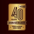 40 years celebrating anniversary design template. 40th logo. Vector and illustration.