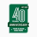 40 years celebrating anniversary design template. 40th logo. Vector and illustration. Royalty Free Stock Photo