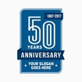 50 years celebrating anniversary design template. 50th logo. Vector and illustration.