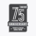 75 years celebrating anniversary design template. 75th logo. Vector and illustration.