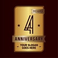 4 years celebrating anniversary design template. 4th logo. Vector and illustration. Royalty Free Stock Photo