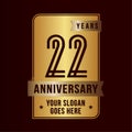 22 years celebrating anniversary design template. 22nd logo. Vector and illustration. Royalty Free Stock Photo