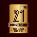 21 years celebrating anniversary design template. 21st logo. Vector and illustration. Royalty Free Stock Photo