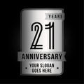 21 years celebrating anniversary design template. 21st logo. Vector and illustration. Royalty Free Stock Photo