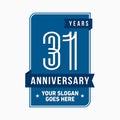 31 years celebrating anniversary design template. 31st logo. Vector and illustration.