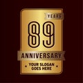 89 years celebrating anniversary design template. 89th logo. Vector and illustration. Royalty Free Stock Photo