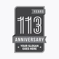 113 years celebrating anniversary design template. 113th logo. Vector and illustration.
