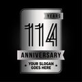 114 years celebrating anniversary design template. 114th logo. Vector and illustration.