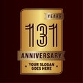 131 years celebrating anniversary design template. 131st logo. Vector and illustration. Royalty Free Stock Photo