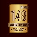 148 years celebrating anniversary design template. 148th logo. Vector and illustration.