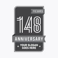 148 years celebrating anniversary design template. 148th logo. Vector and illustration.