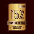 152 years celebrating anniversary design template. 152nd logo. Vector and illustration. Royalty Free Stock Photo