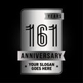 161 years celebrating anniversary design template. 161st logo. Vector and illustration.