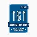 161 years celebrating anniversary design template. 161st logo. Vector and illustration.