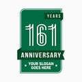 161 years celebrating anniversary design template. 161st logo. Vector and illustration.