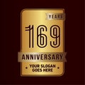 169 years celebrating anniversary design template. 169th logo. Vector and illustration. Royalty Free Stock Photo
