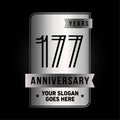 177 years celebrating anniversary design template. 177th logo. Vector and illustration. Royalty Free Stock Photo