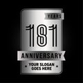 181 years celebrating anniversary design template. 181st logo. Vector and illustration. Royalty Free Stock Photo