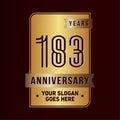 183 years celebrating anniversary design template. 183rd logo. Vector and illustration. Royalty Free Stock Photo