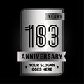 183 years celebrating anniversary design template. 183rd logo. Vector and illustration. Royalty Free Stock Photo