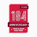 184 years celebrating anniversary design template. 184th logo. Vector and illustration.