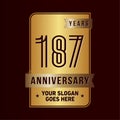 187 years celebrating anniversary design template. 187th logo. Vector and illustration. Royalty Free Stock Photo