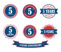 5 years anniversary badge emblem stamp vector