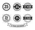 25 years anniversary badge emblem stamp vector