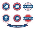 50 years anniversary badge emblem stamp vector