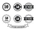 50 years anniversary badge emblem stamp vector