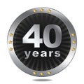 40 years anniversary badge - silver colour. Royalty Free Stock Photo