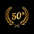 50 years anniversary celebration design template. 50th anniversary logo. Royalty Free Stock Photo