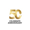 50 Years Anniversary Celebrate Gold Vector Template Design Illustration