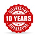 10 years anniversary celebrating vector icon